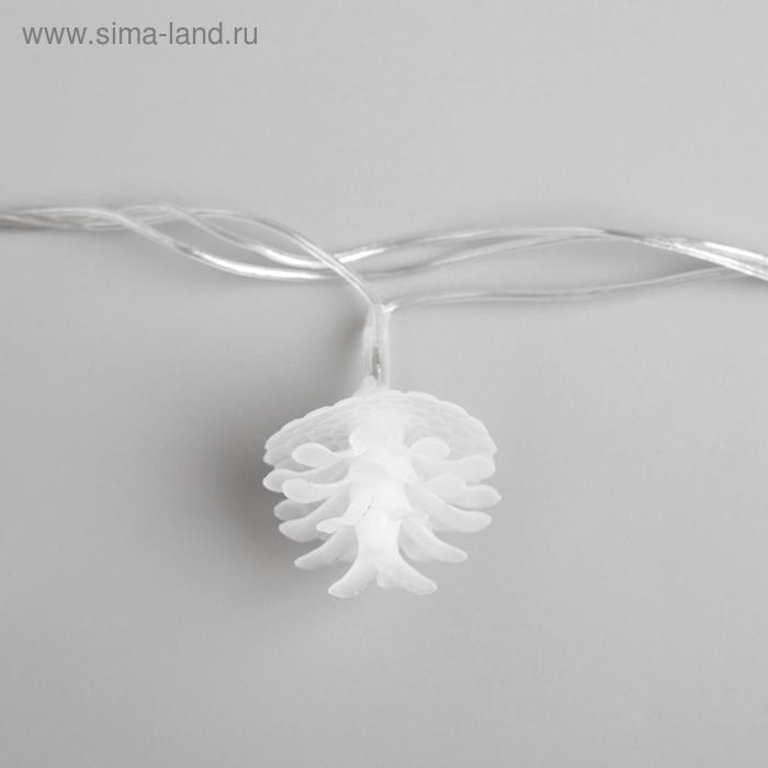 Гирлянда &laquo;Нить&raquo; 5 м с насадками &laquo;Шишки сосновые&raquo;, IP20, прозрачная нить, 20 LED, свечение мульти (RG/RB), мигание, 220 В