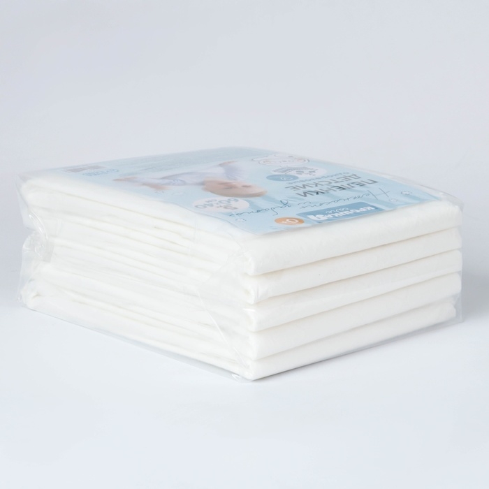 Пелёнки одноразовые впитывающие для детей, размер 60x40, 5 слоев, 5 шт., Крошка Я