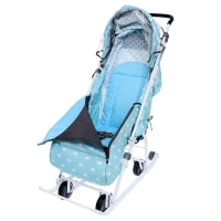 Санки-коляска &laquo;Наши детки 3-1К&raquo;, принт с облачками, цвет голубой