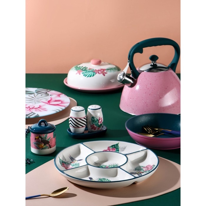 Блинница Доляна &laquo;Тропики&raquo;, d=23 см, цвет белый