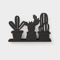 Салфетница Доляна &laquo;Кактусы&raquo;, 15&times;4&times;10,3 см, цвет чёрный
