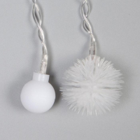 Гирлянда &laquo;Бахрома&raquo; 1.8 &times; 0.5 м с насадками &laquo;Шарики и ёжики&raquo;, IP20, прозрачная нить, 48 LED, свечение мульти (RG/RB), мигание, 220 В