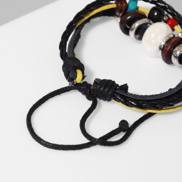 Браслет кожа &laquo;Хиппи&raquo; индийский слон, цветной, d=6 см