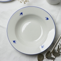 Тарелка плоская керамическая &laquo;Ласточка&raquo;, 22.4 см, 300 мл, цвет белый