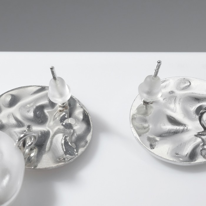 Серьги с жемчугом &laquo;Нефаз&raquo;, цвет белый в серебре