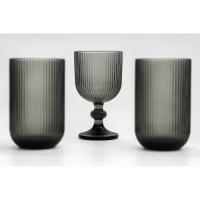 Бокал для вина стеклянный Magistro &laquo;Грани&raquo;, 250 мл, 8&times;14,5 см, цвет графит