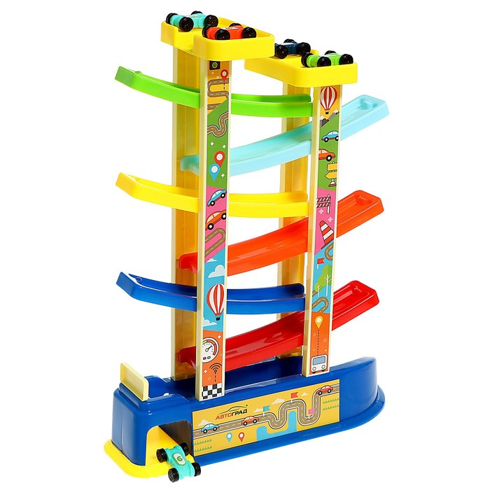 Автотрек развивающий &laquo;Гонки по склону&raquo;, в комплекте 8 машинок