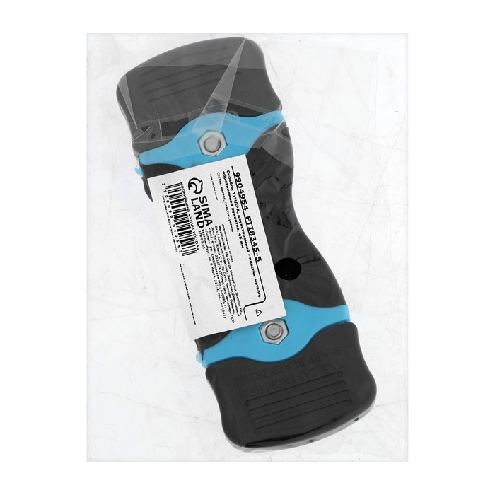 Скребок ТУНДРА, двухсторонний - пластик-металл, обрезиненная рукоятка, 45 мм