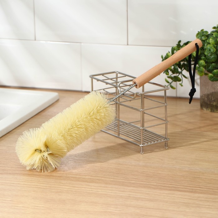 Ёршик для посуды с деревянной ручкой Доляна, 37&times;7 см