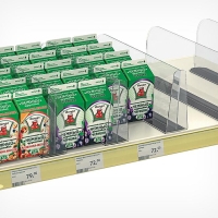 Пластиковый разделитель на Т-основании с передним ограничителем 150 мм, на магнитной основе, 480&times;60&times;150 мм