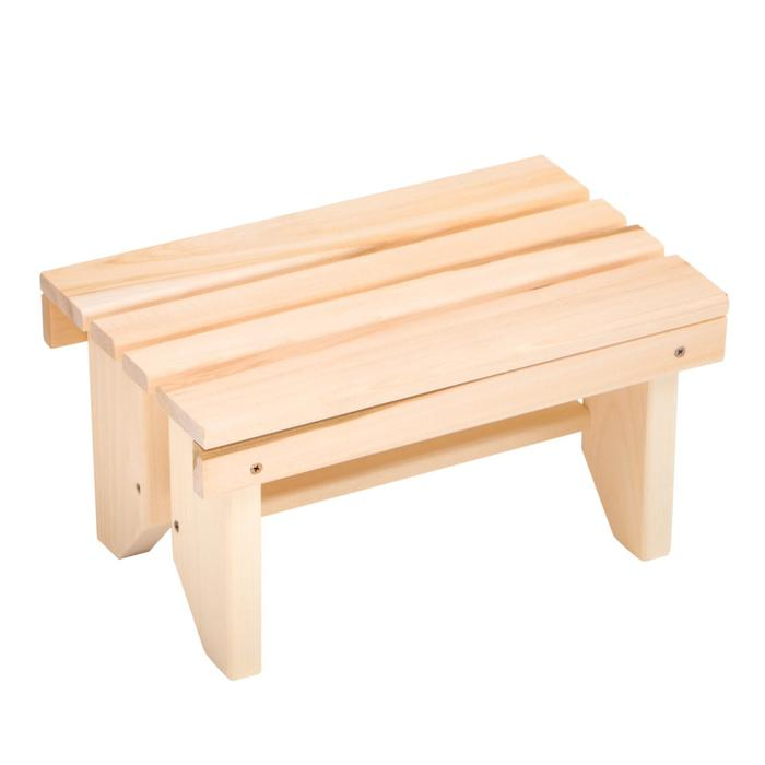 Лавочка низкая из наличника, 40&times;25&times;21см, из липы, "Добропаровъ"