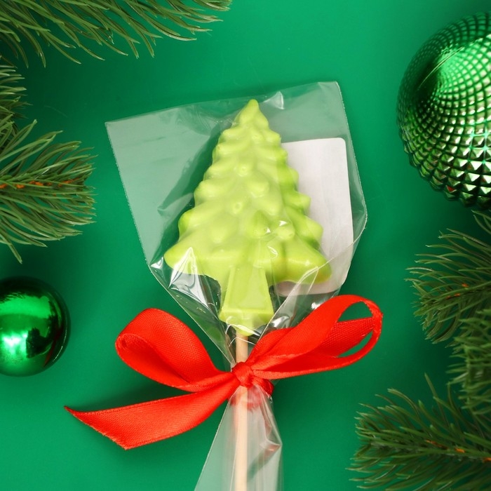 Новый год. Фигура из молочного шоколада "Елочка", на палочке, 17 г &plusmn; 5 %