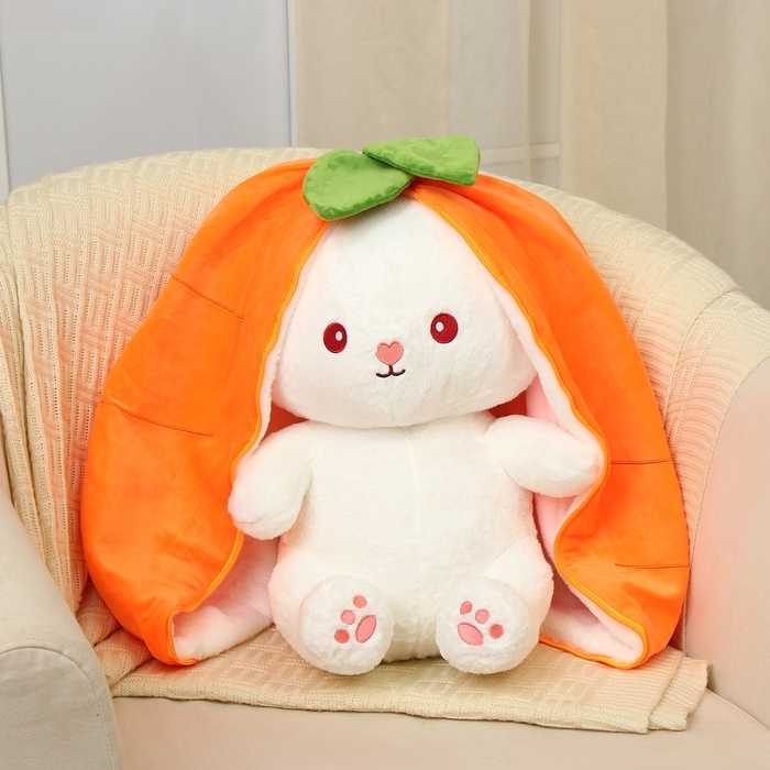 Шкурка мягкой игрушки "Зайка-морковка", 60 см