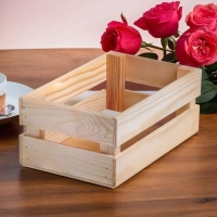 Кашпо деревянное 24.5&times;13.5&times;9 см "Двушка Лайт", двухреечное, натуральный Дарим Красиво