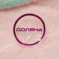 Чалма для сушки волос Доляна &laquo;Ушки&raquo;, микрофибра, с пуговкой, цвет розовый