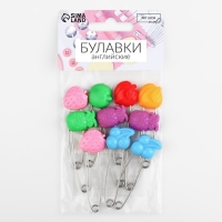 Булавки английские &laquo;Фрукты&raquo;, безопасные, 50 мм, 10 шт, цвет МИКС