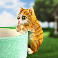 Декор на кашпо "Котик" 10х9х18см