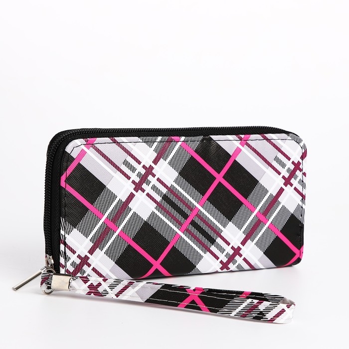 Кошелёк женский на молнии, цвет чёрный