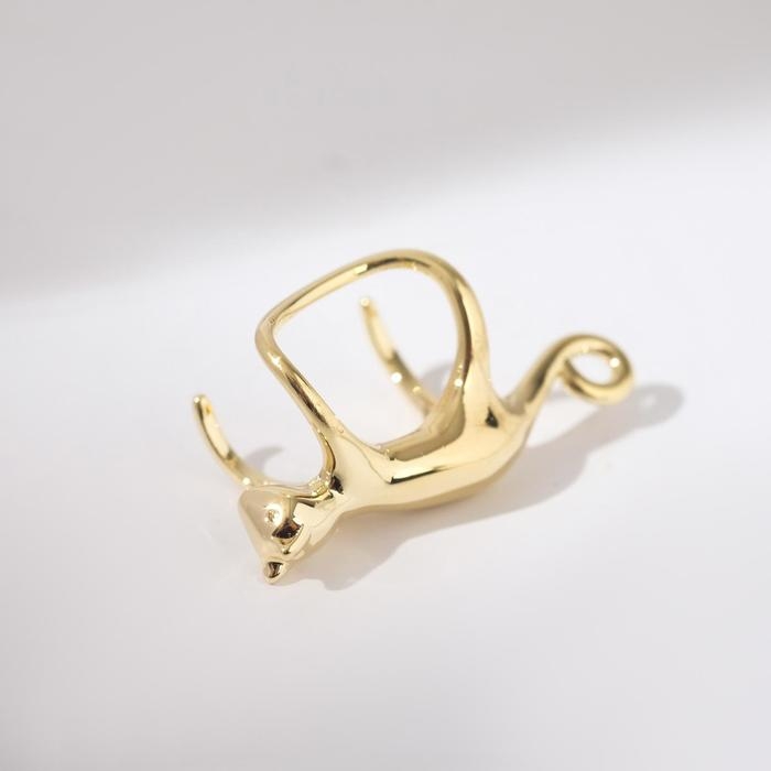 Серьга &laquo;Кафф&raquo; котик, цвет золото