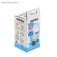 Лампа cветодиодная Smartbuy, E27, A60, 11 Вт, 6000 К, холодный белый свет