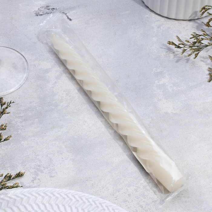 Свеча витая, 2,3х 24,5 см, 5 ч, 50 г, слоновая кость