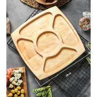 Менажница квадратная Доляна, 28&times;28&times;1,8 см, 5 секций, берёза