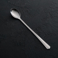 Ложка для коктейля &laquo;Новинка&raquo;, длина 19,7 см, толщина 1,5 мм, упрощённой обработки, цвет серебряный