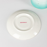 Чайная пара фарфоровая Доляна &laquo;Млечный путь&raquo;, 2 предмета: чашка 220 мл, блюдце d=13,5 см, цвет бирюзовый