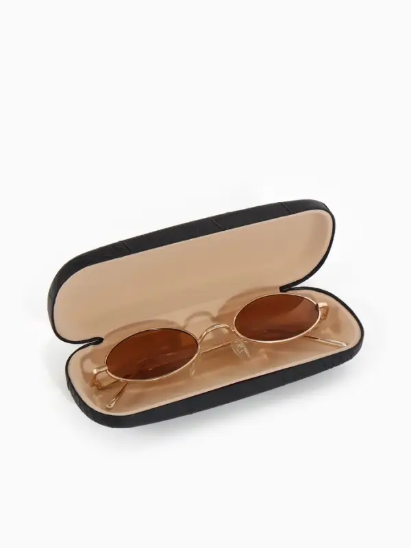 Футляр для очков Июнь2503, 16*5,8*3 см, хлопушка, черный