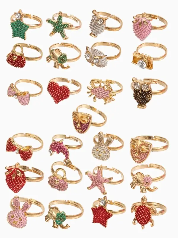 Кольцо детское Выбражулька &laquo;Рельеф&raquo;, форма МИКС, цветное, безразмерное