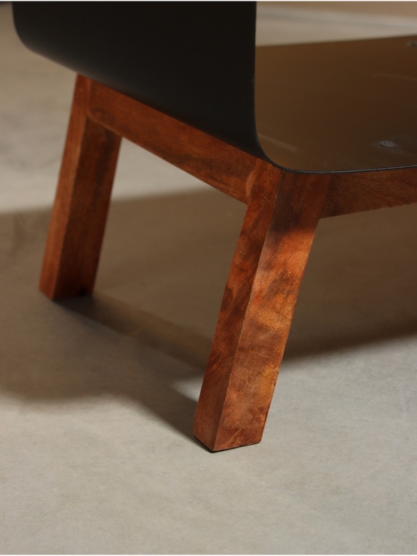 Дровница "Вечерок" сталь, дерево 38х30х40 см