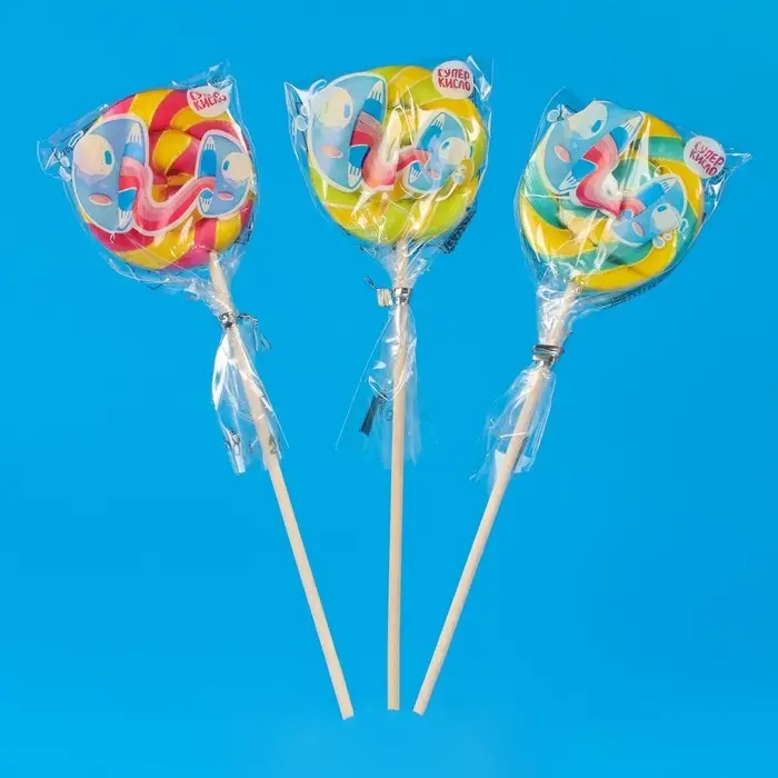 Карамель леденцовая &laquo;Диск&raquo;, кислая, на палочке, 15 г