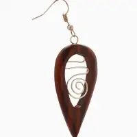 Серьги " Капля" дерево соно