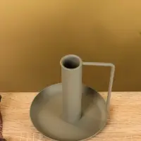 Подсвечник на 1 свечу текстурный с ручкой и блюдцем &laquo;Графит&raquo;, 10&times;10&times;9.5 +/- 0.5 см