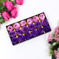 Мыльные розочки, цветные оттенки, набор 18 шт.