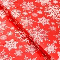 Плёнка упаковочная на Новый год полиграфичная &laquo;С Новым годом!&raquo;, 70 х 100 см