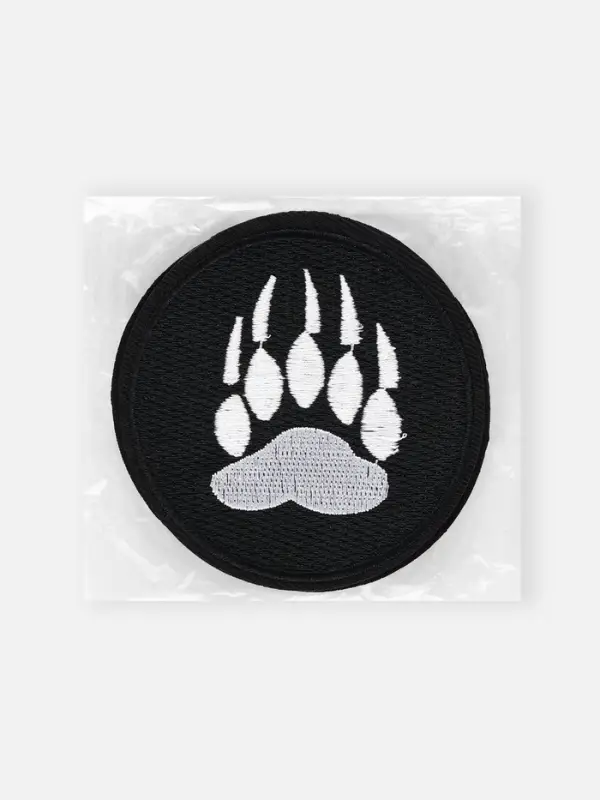 Термоаппликация &laquo;Лапа&raquo;, d=8 см, чёрная, белая