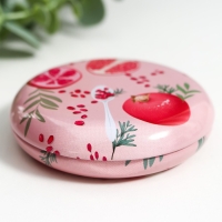 Шкатулка металл круглая "Фрукты и овощи" фасовка 12 шт 1,8х7х7 см