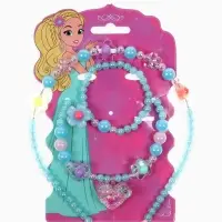 Комплект детский &laquo;Выбражулька. Сердце&raquo;, 4 предмета: клипсы, бусы, кольцо, ободок, МИКС