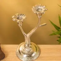 Подсвечник на 2 свечи &laquo;Дуэт&raquo;, 12&times;15&times;29 см, алюминий