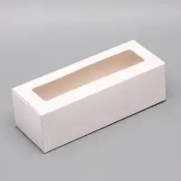 Коробка с окном под рулет, белая, 26&times;10&times;8 см, МИКС