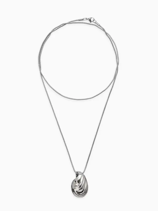 Кулон на цепочке "Ракушка", цвет серебро 75см