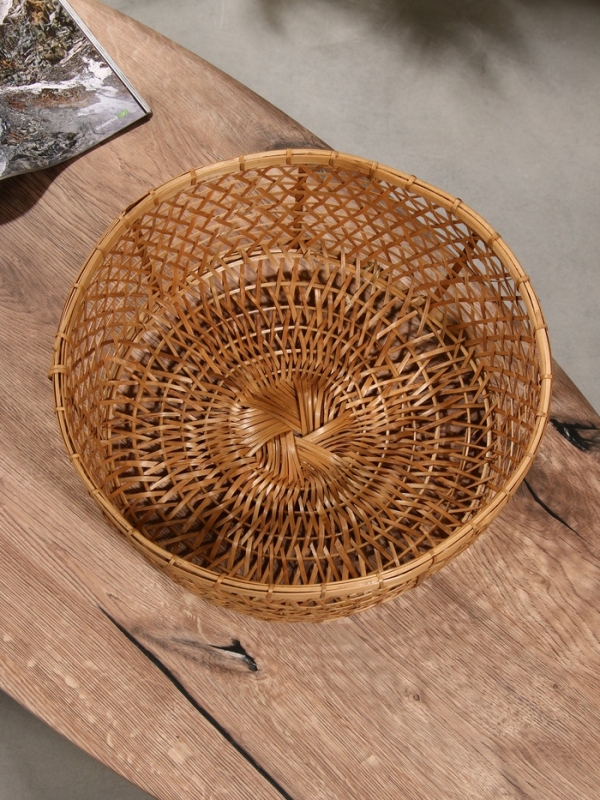 Корзина плетёная "Клоус" бамбук 36х36х14 см, светлая