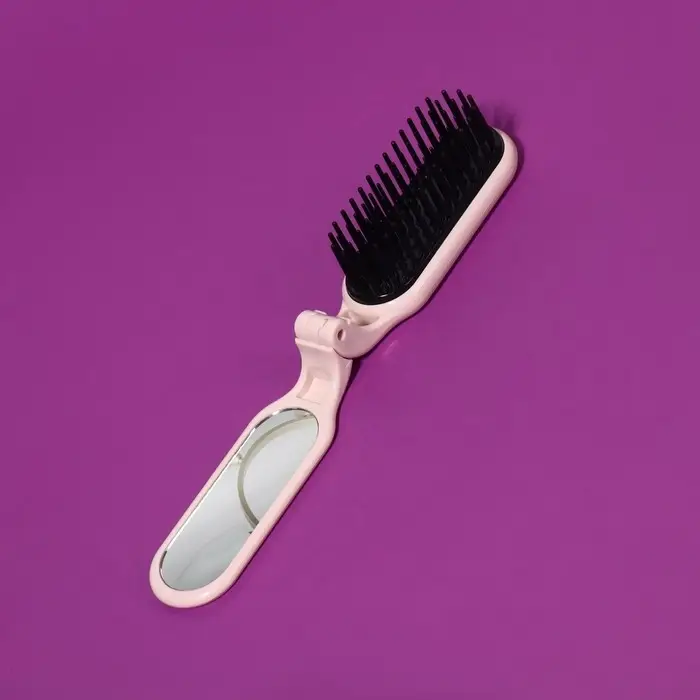 Расчёска массажная, складная, с зеркалом, 3 &times; 10 см, цвет МИКС