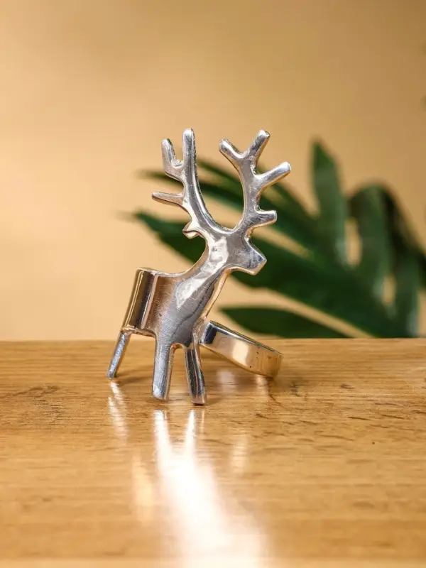 Кольцо для салфеток &laquo;Лесной олень&raquo;, 7.5&times;4.4,5&times;4.5 см, латунь, никелевое покрытие