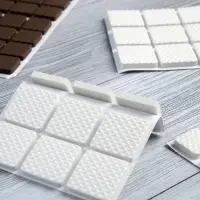 Накладка мебельная квадратная ТУНДРА, размер 25&times;25 мм, 18 шт., полимерная, белая