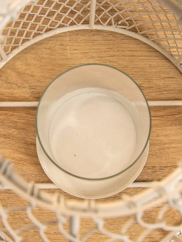 Подсвечник фонарь со стеклянной колбой 20х20х26 см, d 10 см, металл, цв. белый