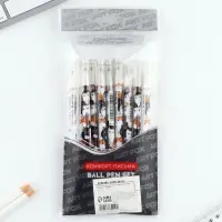 Ручка шариковая синяя паста 0.5 мм с колпачком &laquo;Котики&raquo; пластик