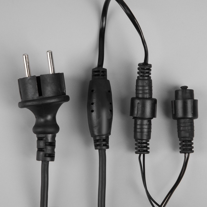 Гирлянда &laquo;Бахрома&raquo; 12 &times; 0.7 м, IP44, УМС, тёмная нить, 240 LED, свечение белое, 220 В