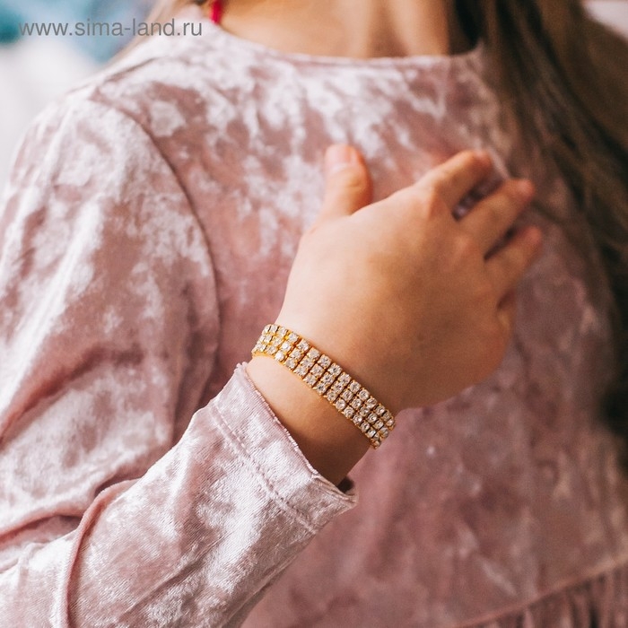 Браслет детский &laquo;Выбражулька&raquo; лёд, 3 ряда, цвет белый в золоте